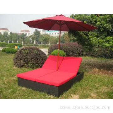 Comfortable Outdoor Rattan Daybed , Wicker Double Chaise Lo